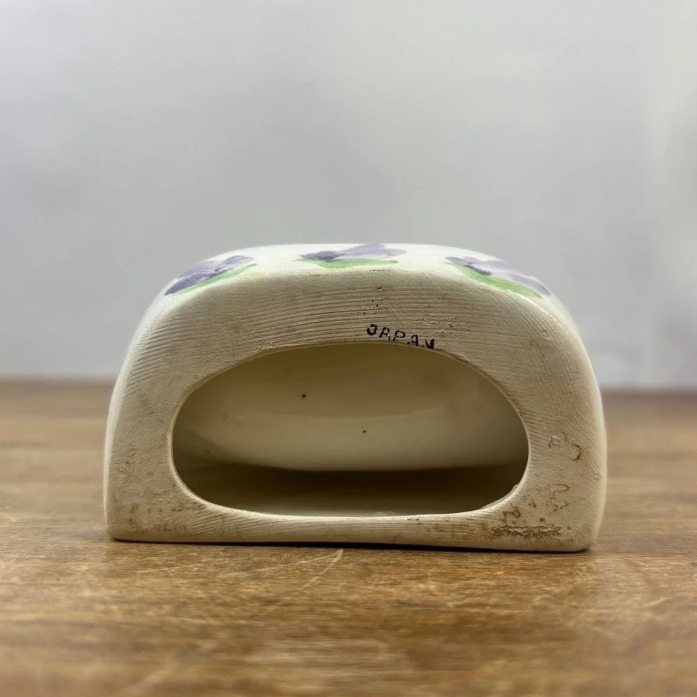 Vintage Rings & Things Ceramic Wall Mounted Ring Holder Floral Trinket cottage